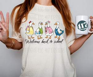 Welcome back to school goose unisex tee