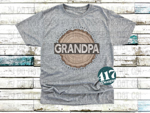 Grandpa tree rings mens tee