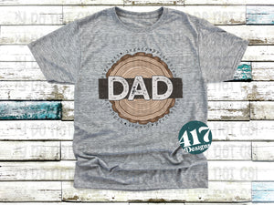 Dad tree rings mens tee