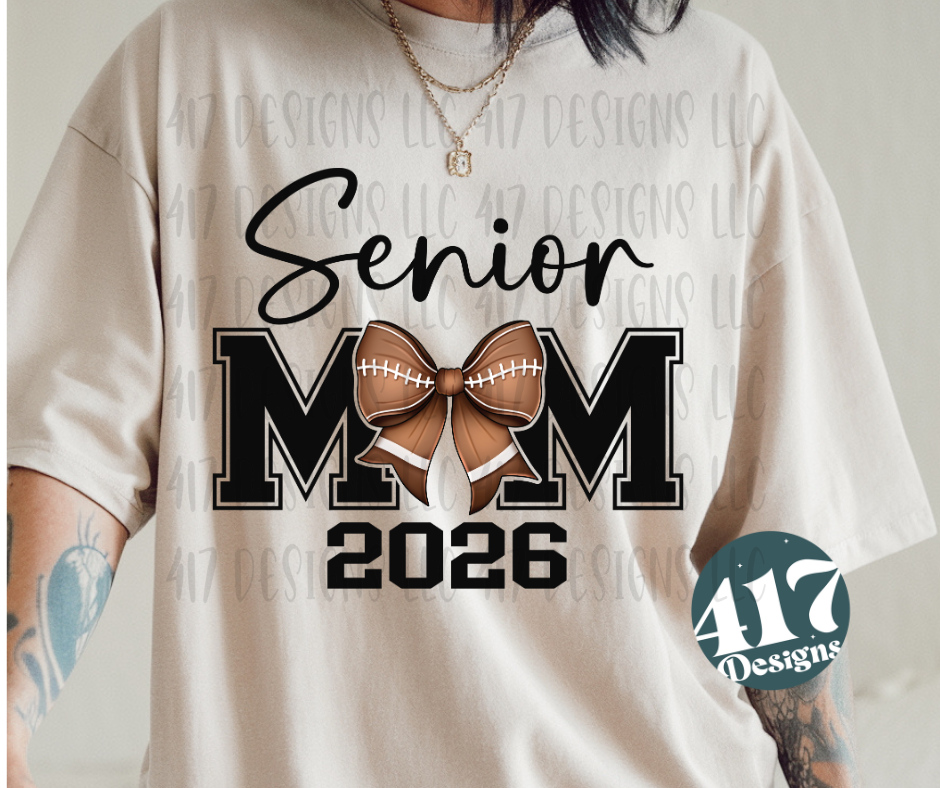 Senior Football Mom 2026 bow unisex tee