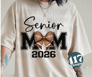 Senior Football Mom 2026 bow unisex tee