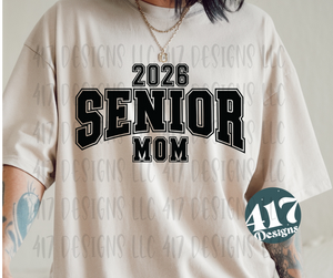 Senior Mom 2026 block letters unisex tee