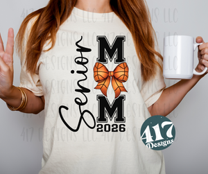 Senior Basketball mom 2026 vertical unisex tee