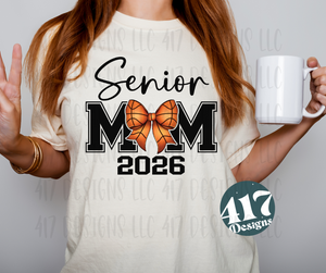 Senior Basketball mom 2026 bow unisex tee