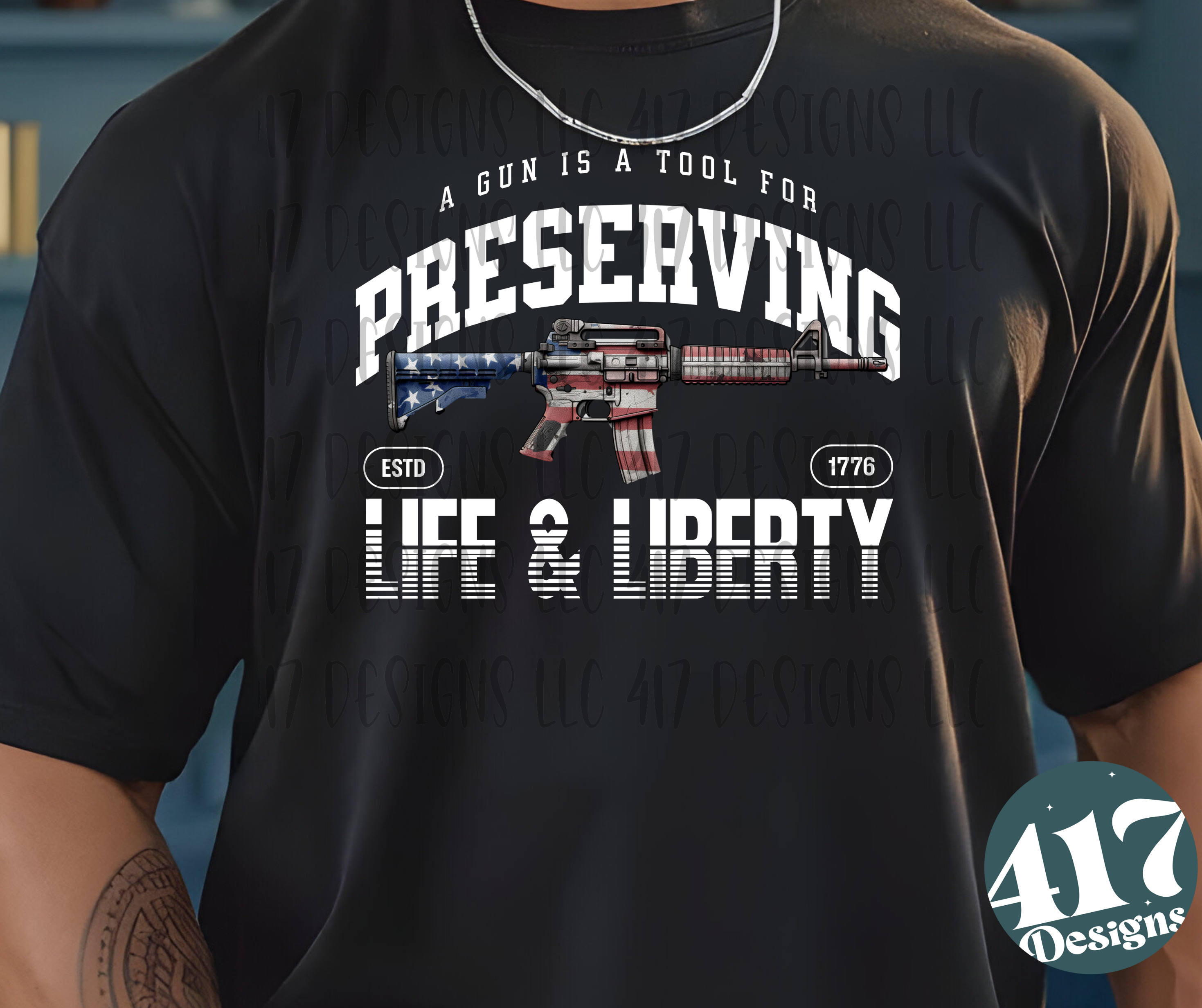 Life & Liberty mens patriotic conservative tee