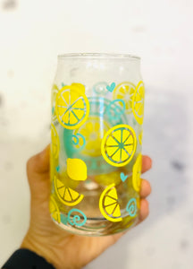 Squeeze the day Lemon 16oz or 20 oz Libbey beer can glass