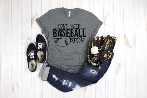 Eat, Sleep, Baseball, Repeat unisex tee