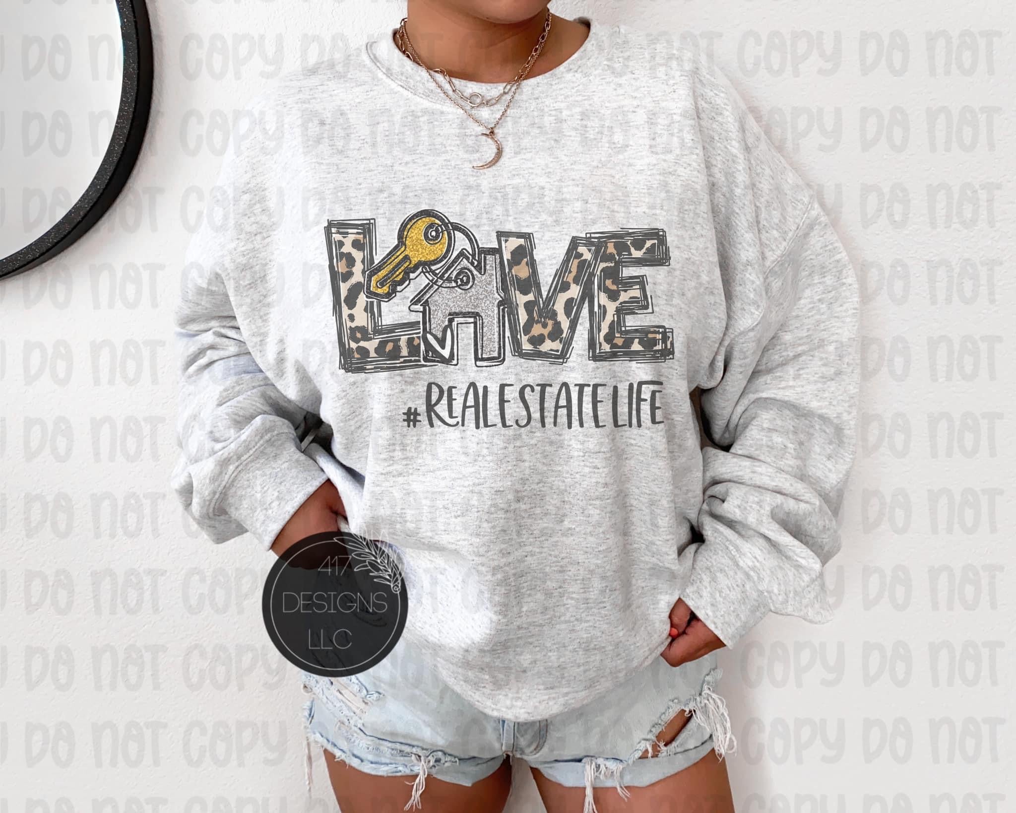 Love Real Estate Life unisex Ash crewneck sweatshirt