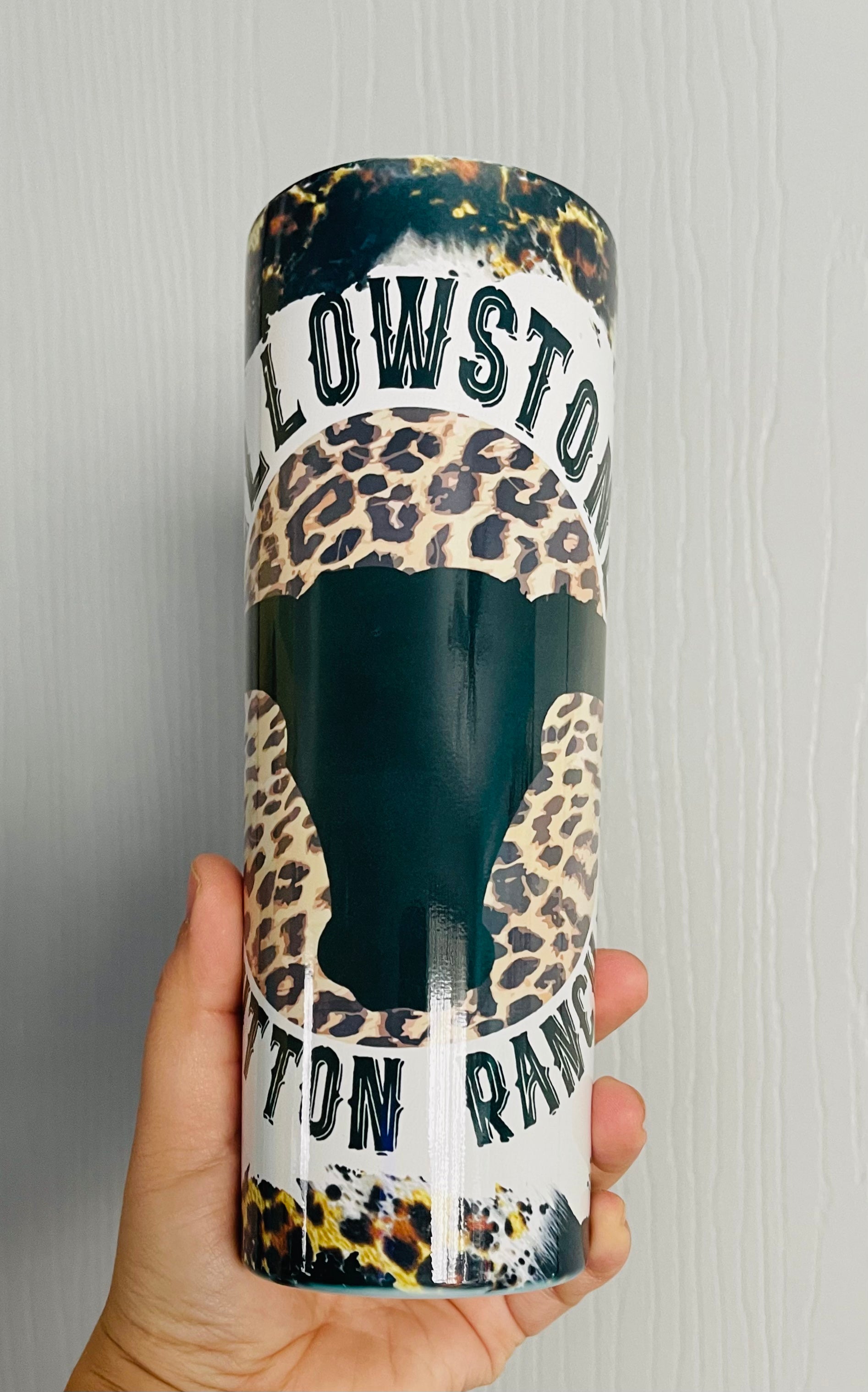 Leopard Yellowstone Dutton Ranch 20oz Skinny Tumbler