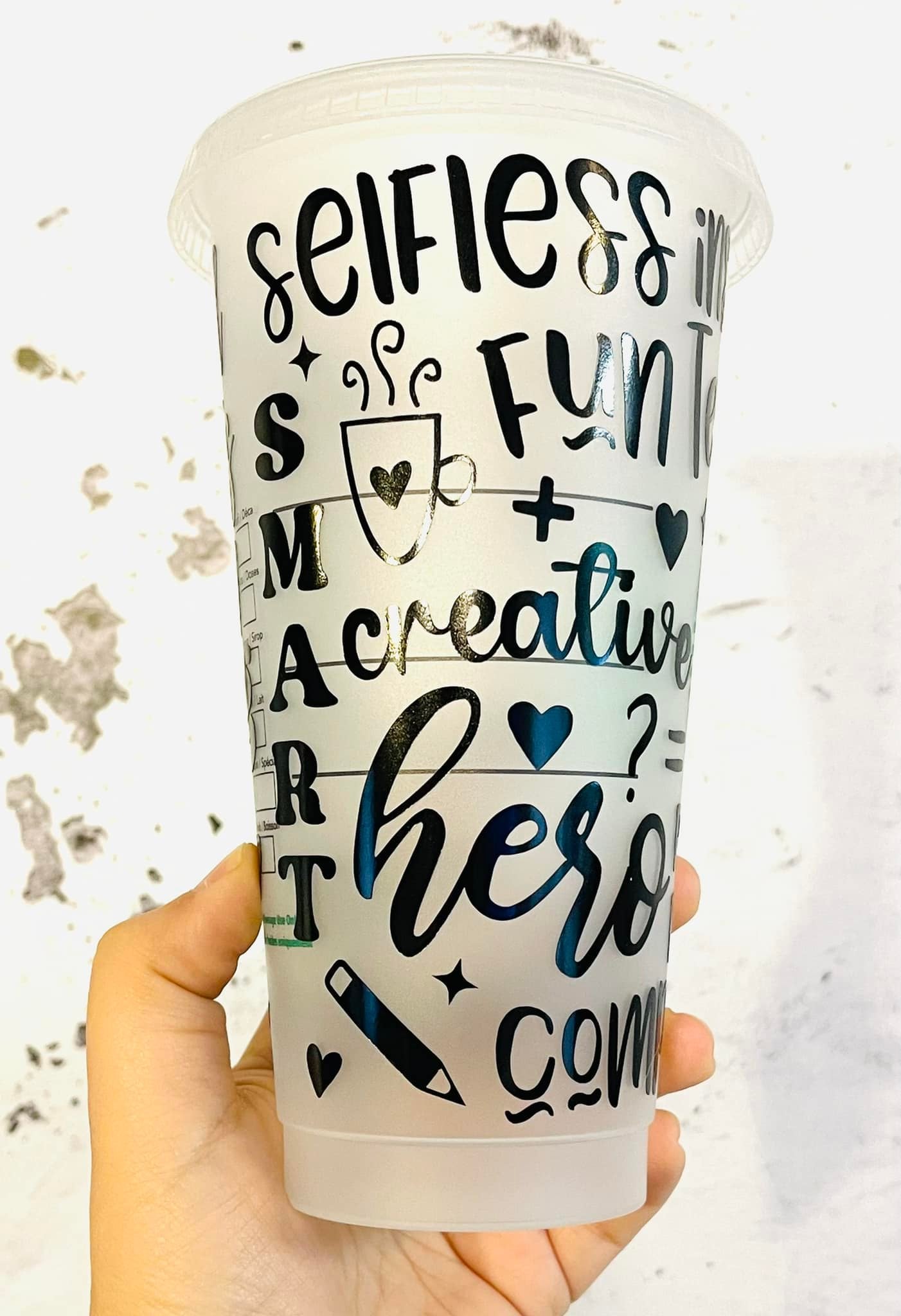 Teacher words Starbucks cup reusable cup