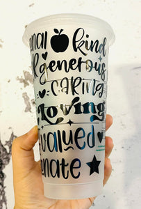 Teacher words Starbucks cup reusable cup