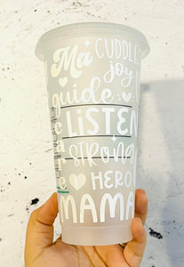 Mother words Starbucks cup reusable cup