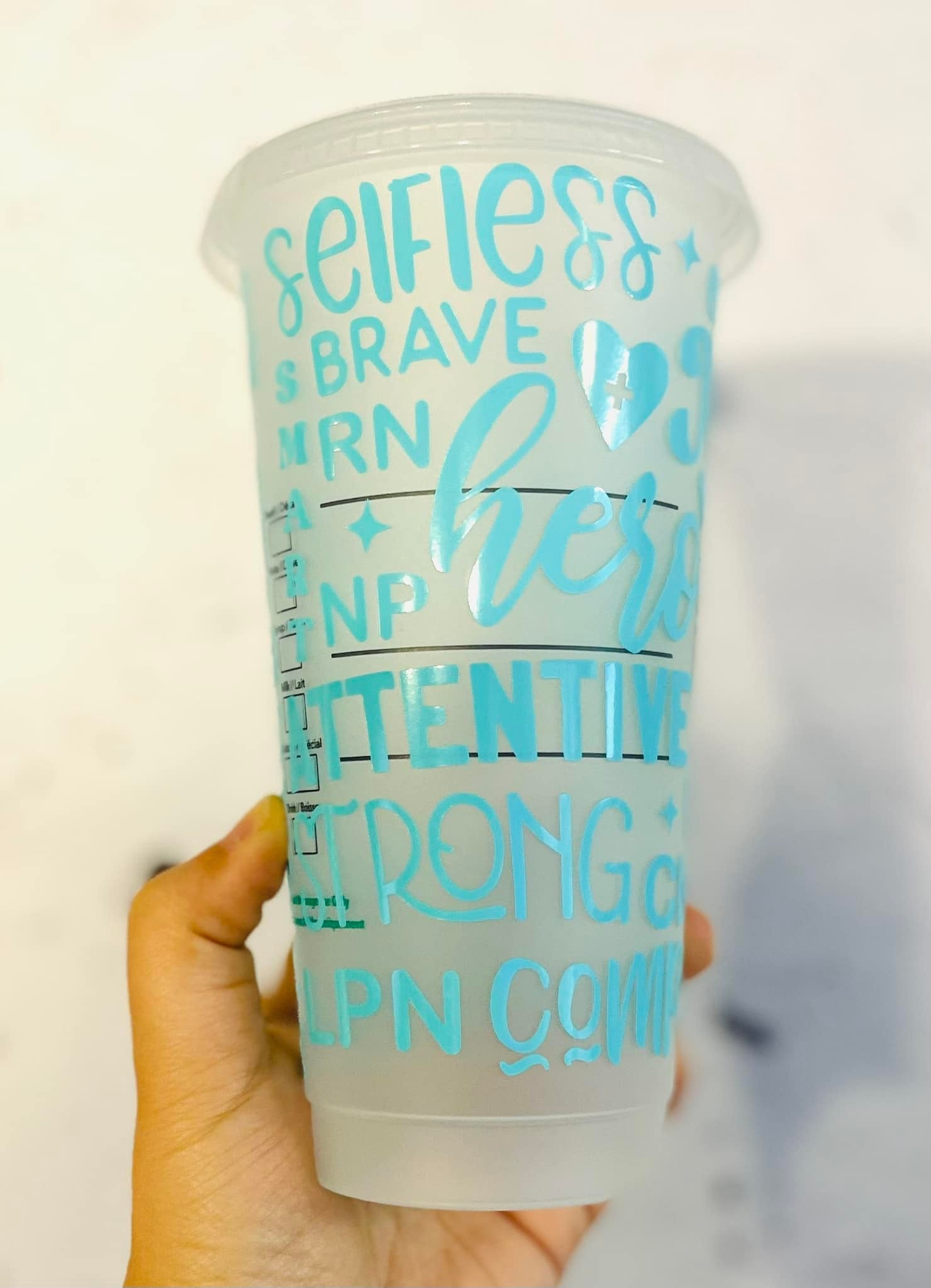 Nurse words Starbucks cup reusable cup – 417 Designs LLC
