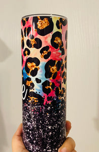 Boss Babe bright leopard 20oz Skinny Tumbler