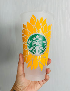 Sunflower Starbucks cup reusable cup
