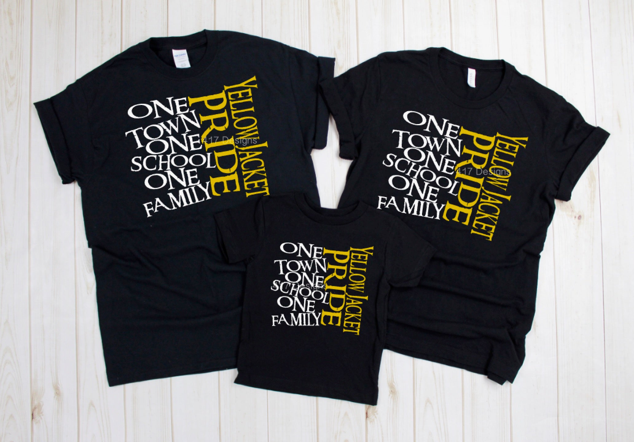 One Town One School One Family Yellowjacket tee