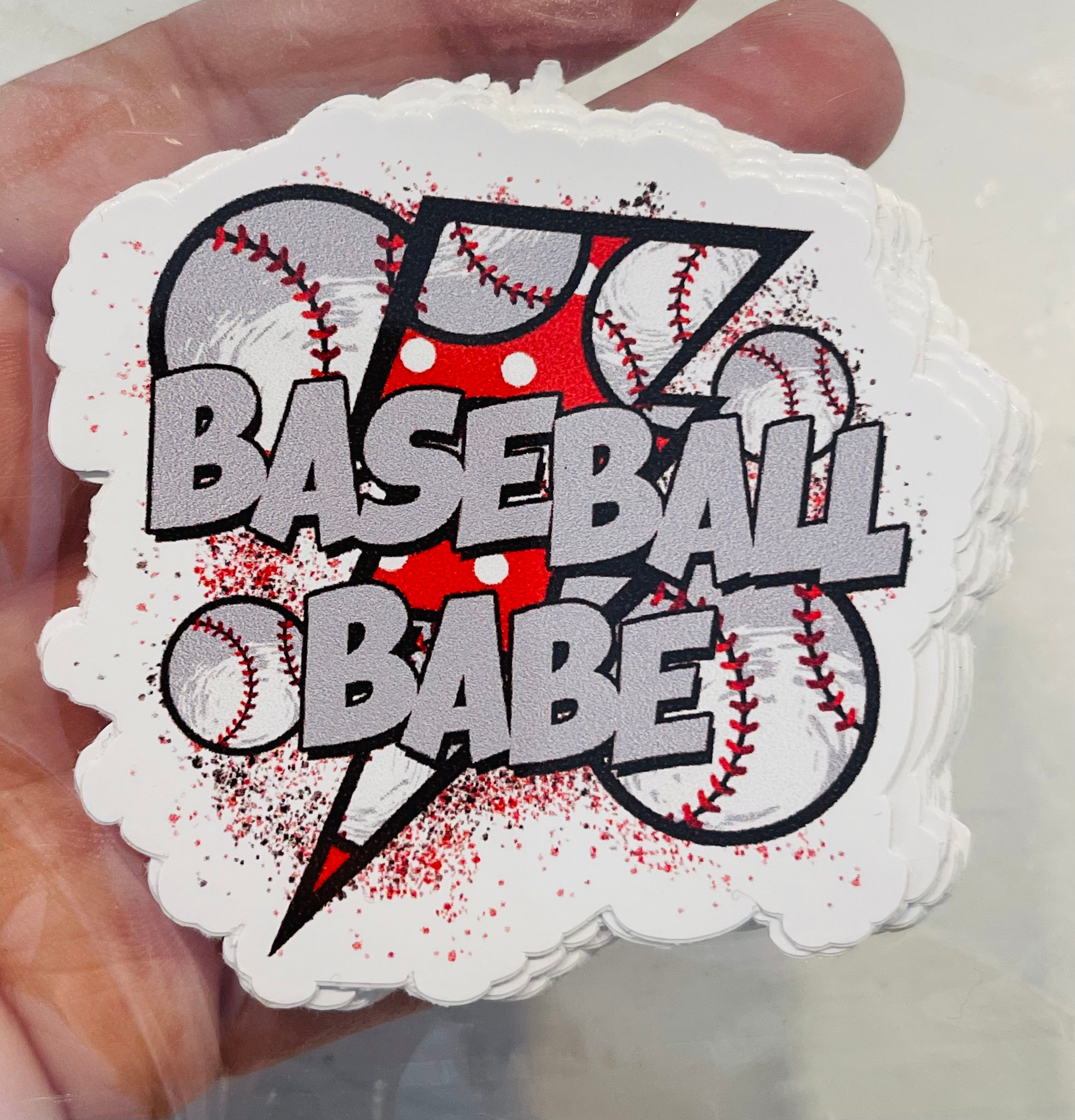 Baseball babe waterproof sticker