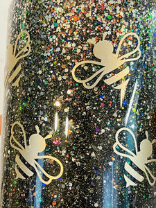 Queen Bee glitter snow globe tumbler