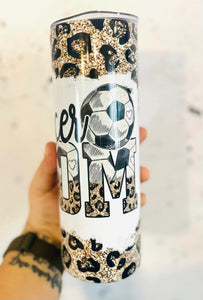 Leopard Soccer Mom 20oz Skinny Tumbler