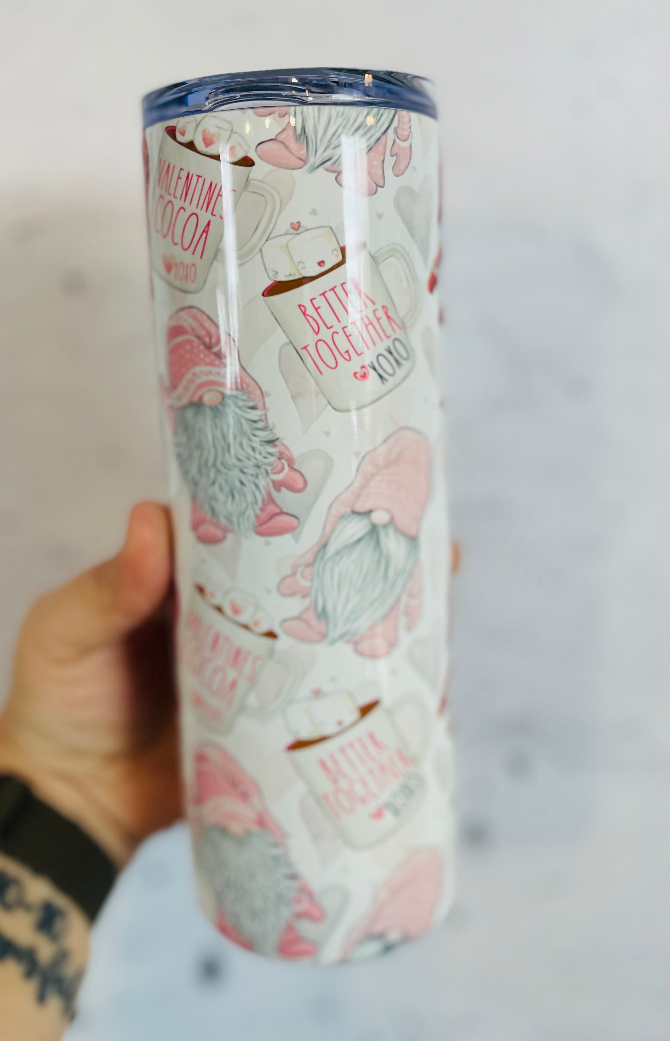 Valentine Gnomes 20oz Skinny Tumbler