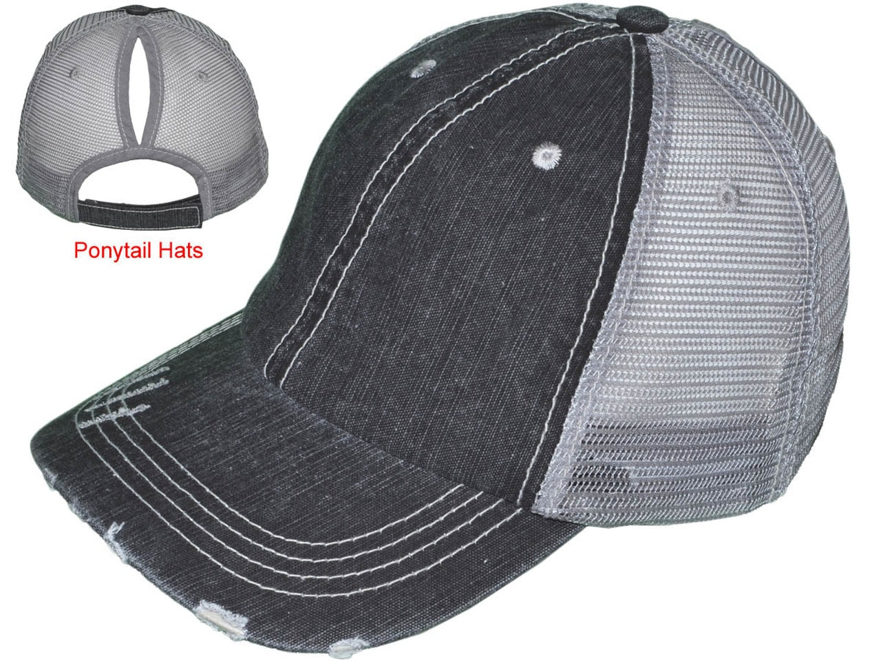 Women's Ponytail Trucker hat - blank