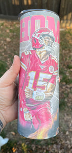 KC Chiefs Mahomes 20oz Matte Skinny Tumbler