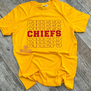 Chiefs repeat red glitter unisex shirt