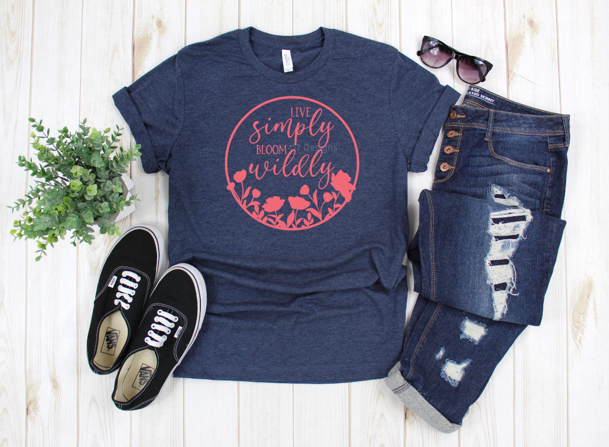 Live Simply Bloom Wildly unisex tee