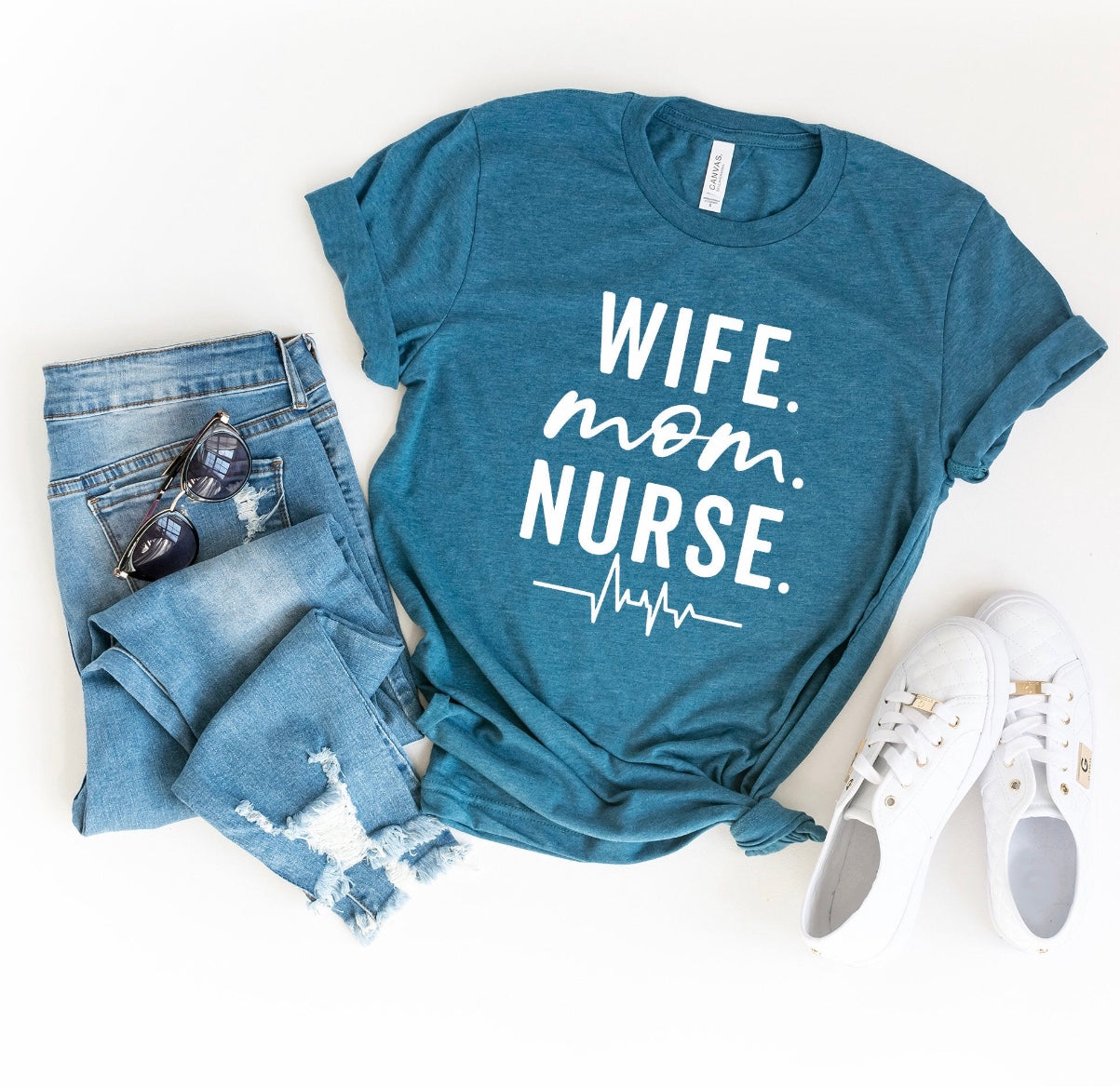 Wife Mom Nurse tee