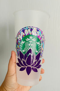 Namaste Lotus flower Starbucks cup reusable cup