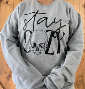 Stay Cozy skull unisex crewneck sweatshirt