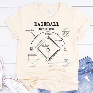 Baseball blueprints unisex tee