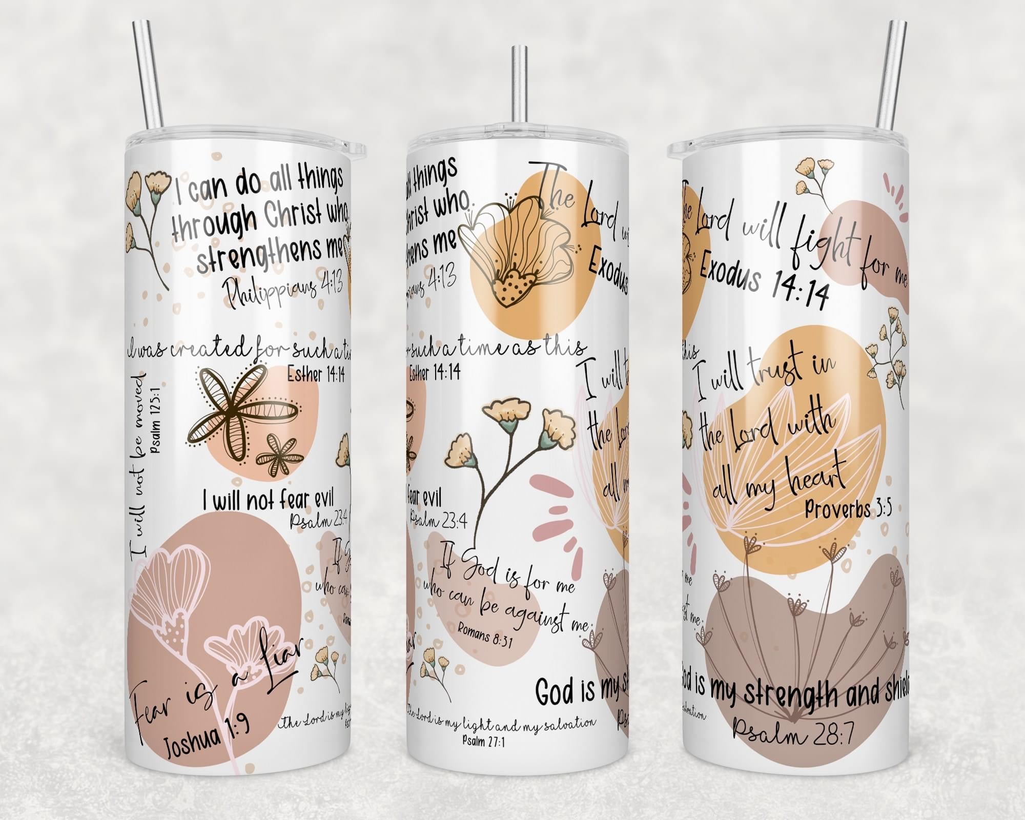 Bible Quotes 20oz Skinny Tumbler