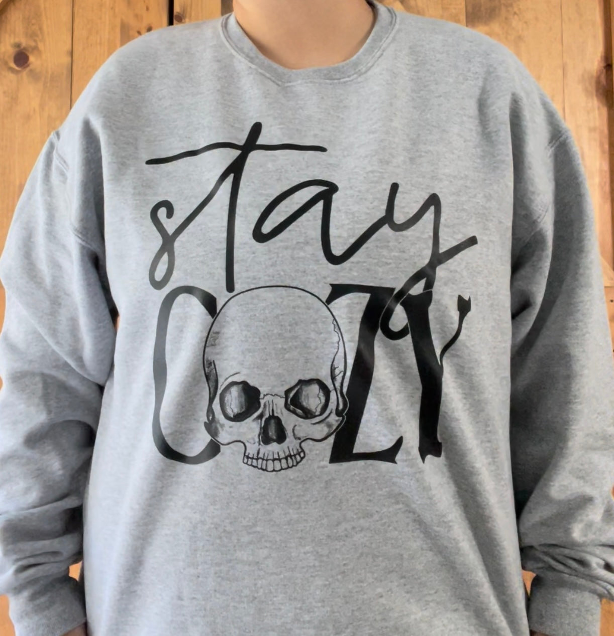 Stay Cozy skull unisex crewneck sweatshirt