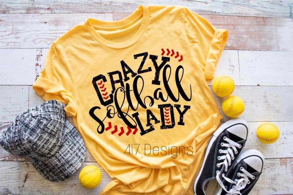 Crazy Softball Lady tee