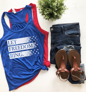 Let Freedom Ring Women's Flowy Racerback Tank