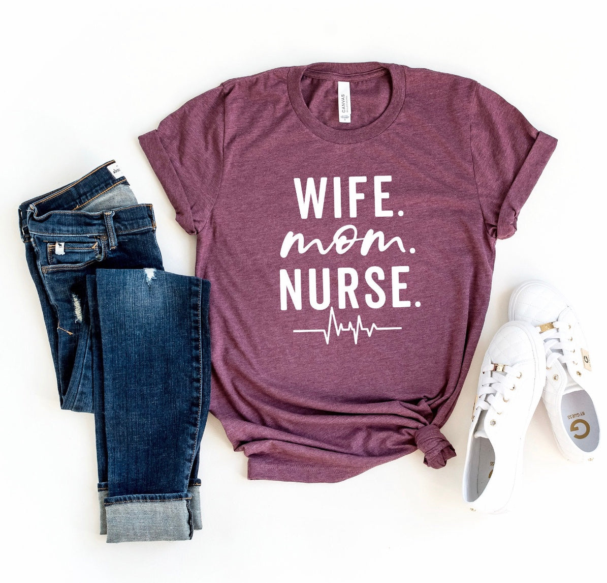 Wife Mom Nurse tee