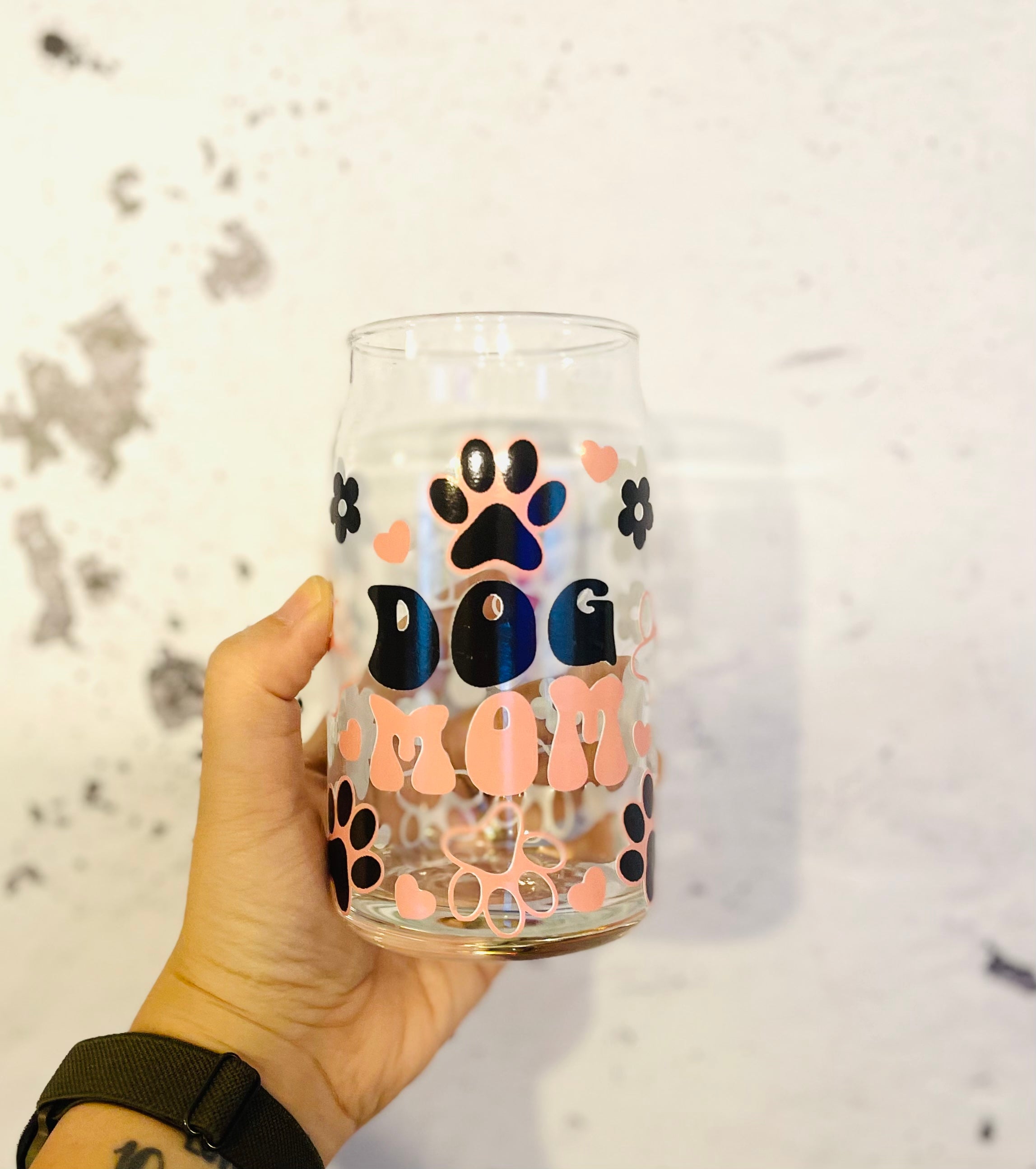 Dog Mom 16oz or 20 oz Libbey beer can glass