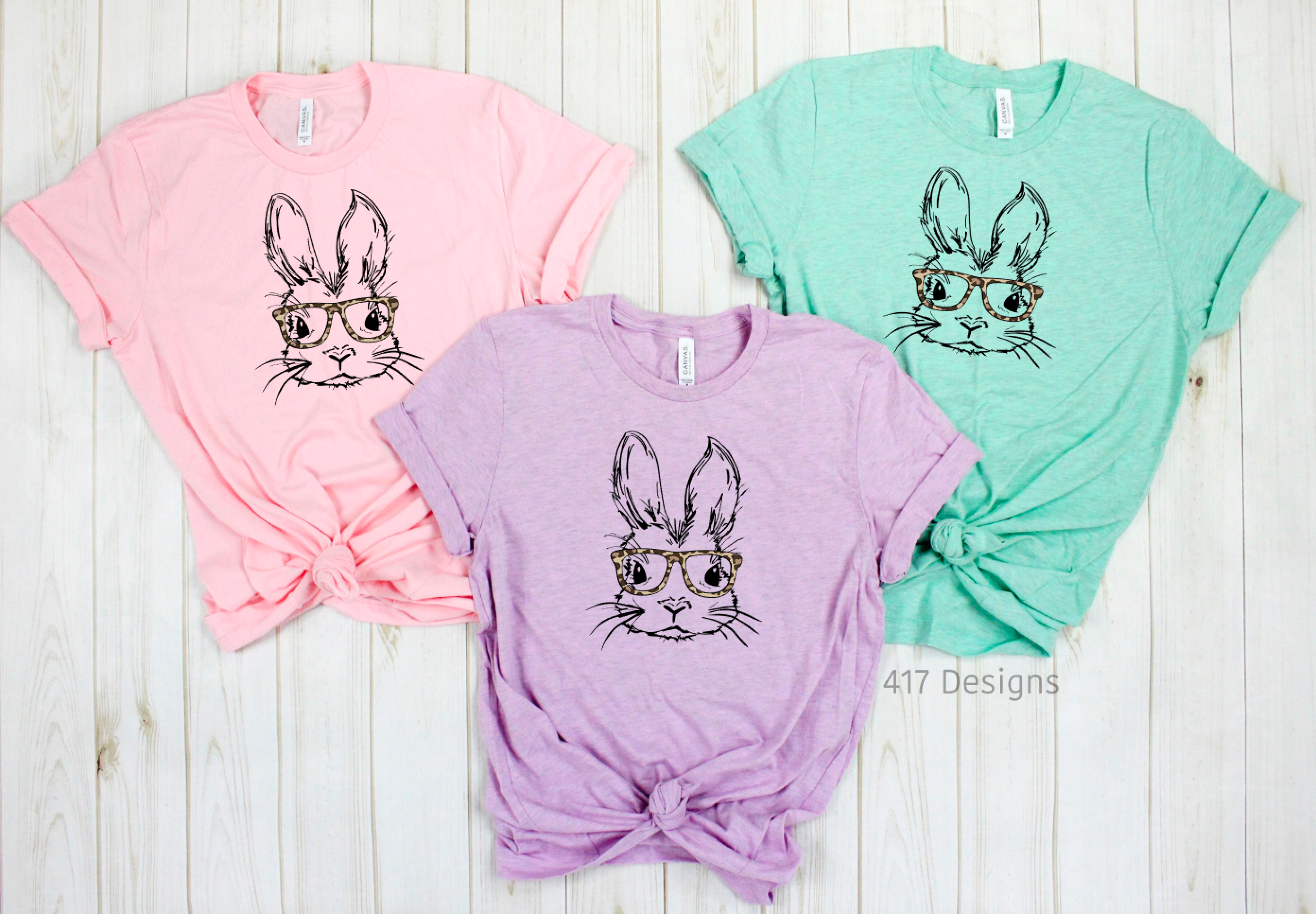 Bunny with leopard glasses unisex tee