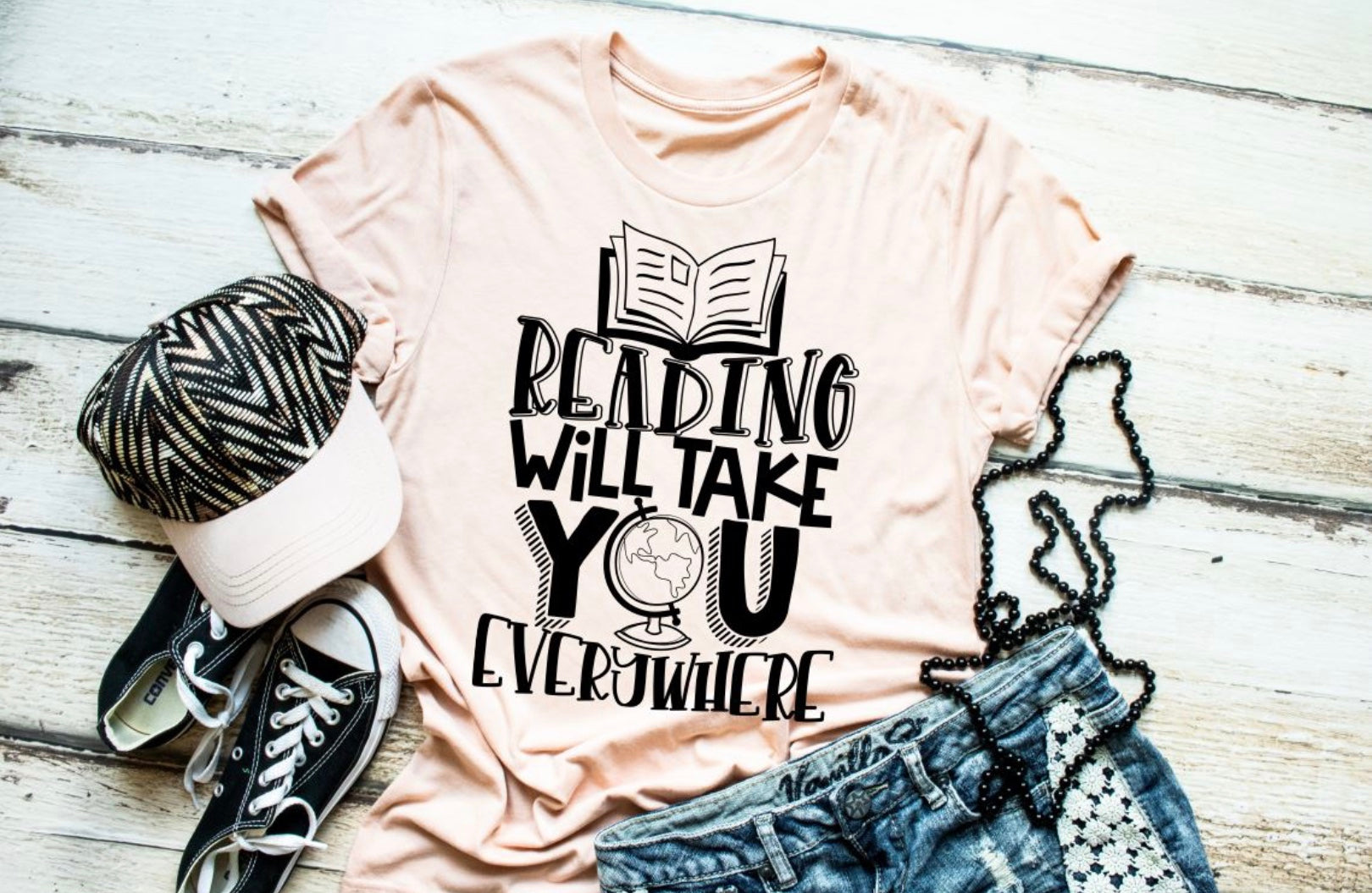 Reading will take you everywhere unisex tee