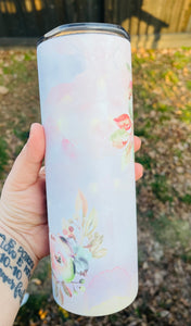 Pastel floral I can do all things 20oz Matte Skinny Tumbler