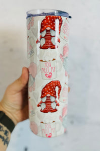 Valentine Gnomes 20oz Skinny Tumbler