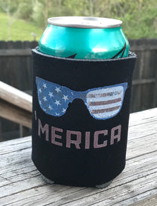 Merica glasses can koozie