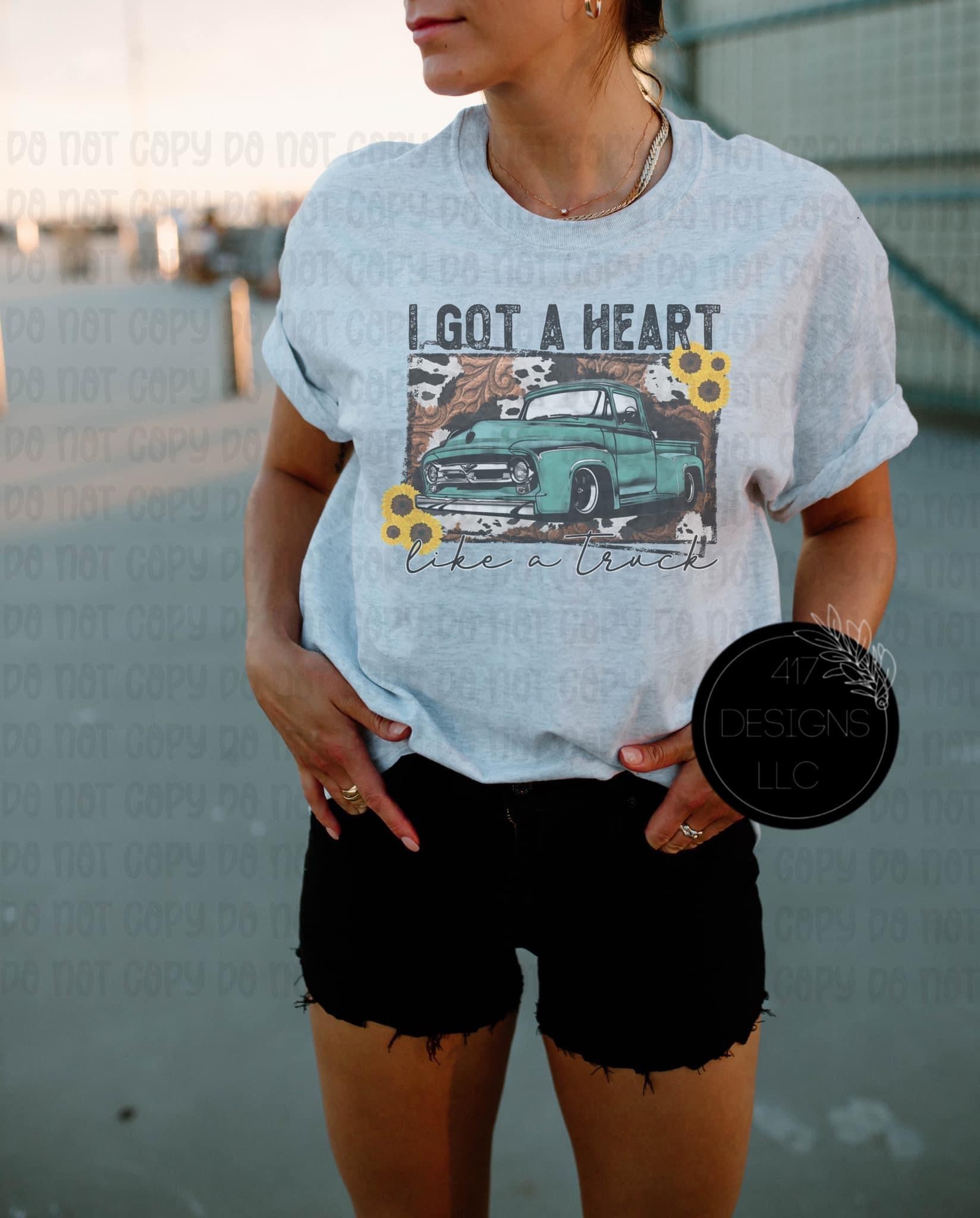 I got a heart like a truck unisex ash tee