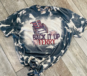 Back it up Terry bleached unisex tee