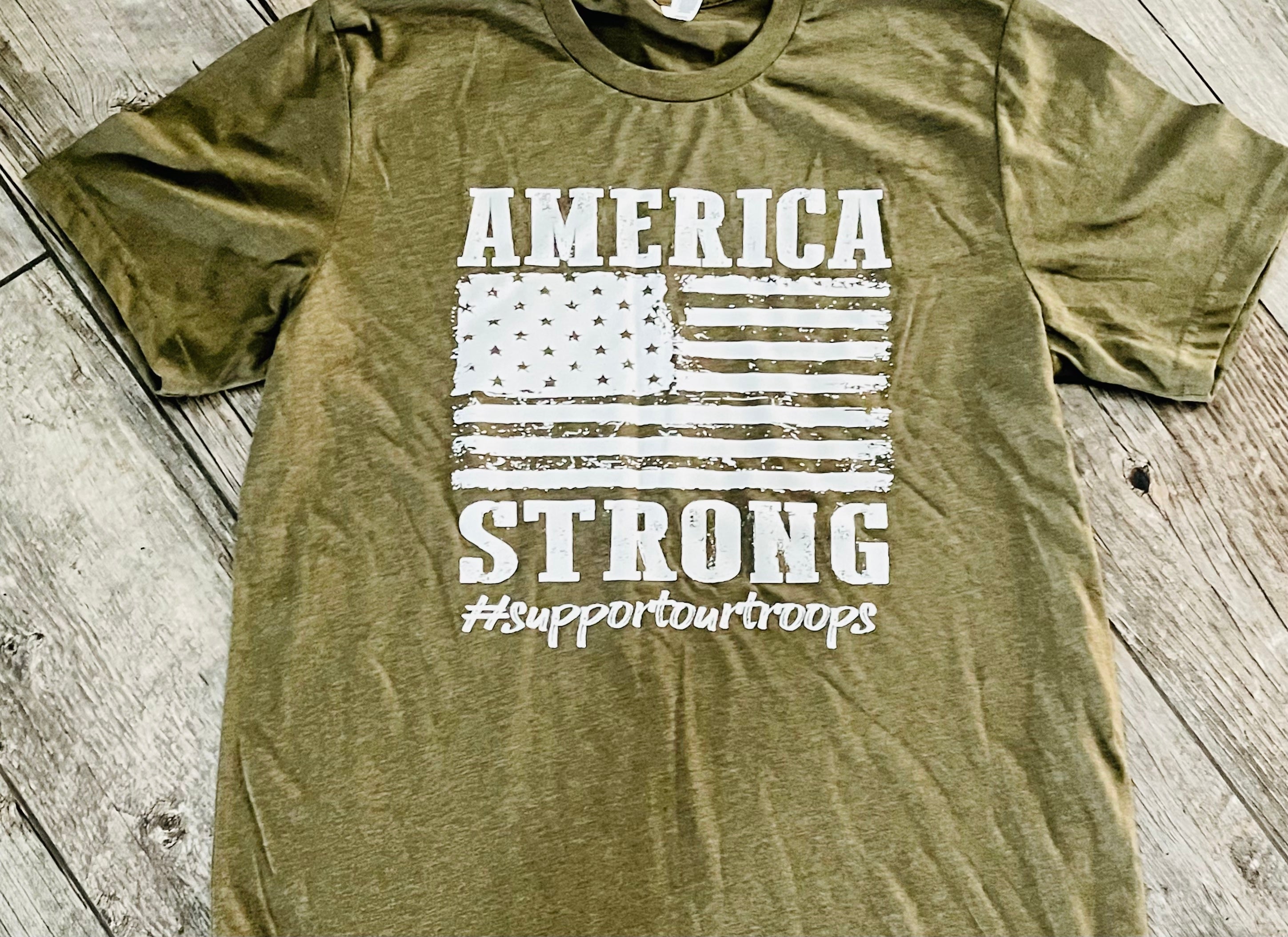 America Strong support the troops unisex tee