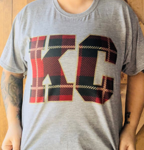 Plaid KC Chiefs unisex tee