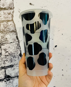 Cow black spots full wrap Starbucks cup reusable cup