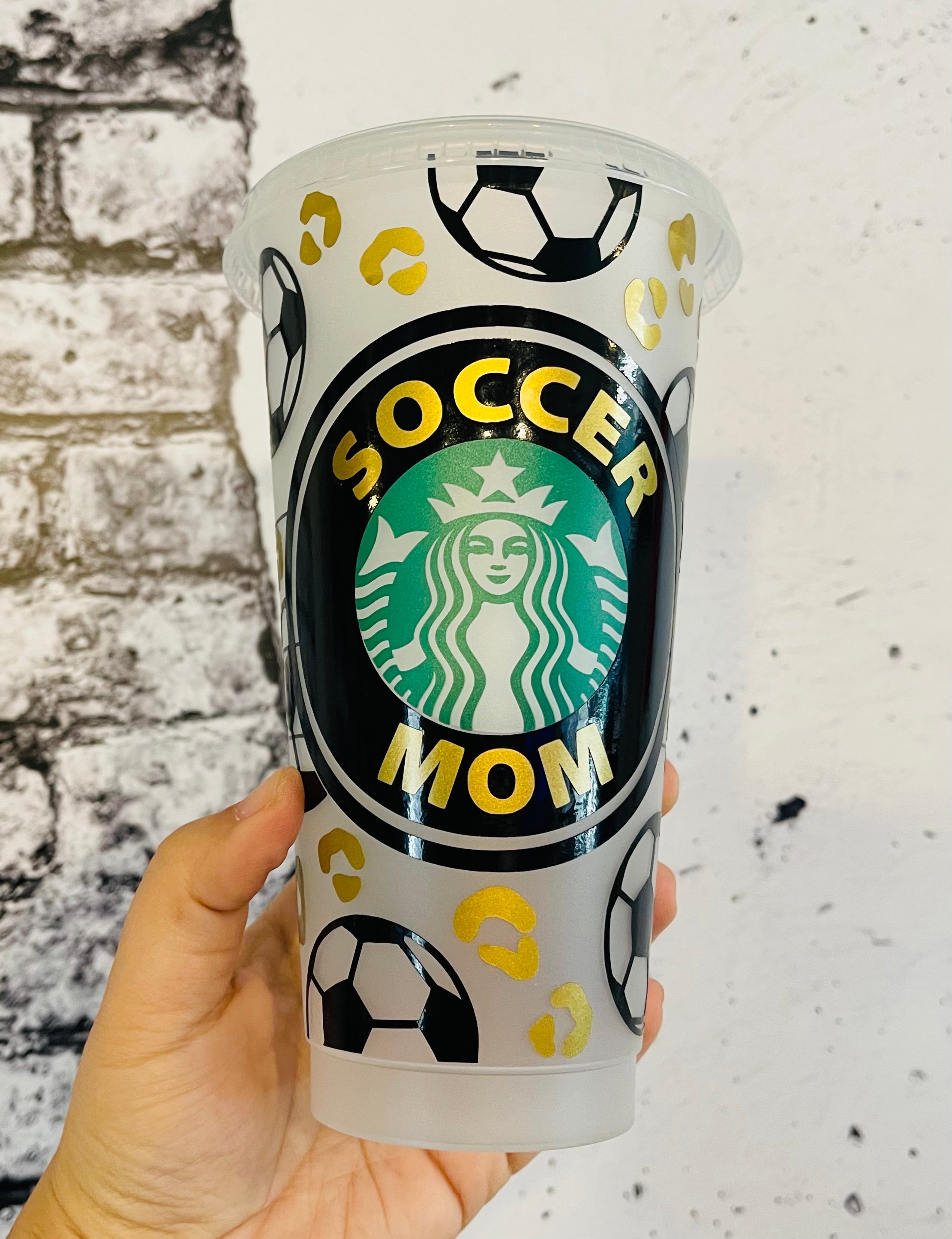 Leopard Soccer Mom full wrap Starbucks cup reusable cup