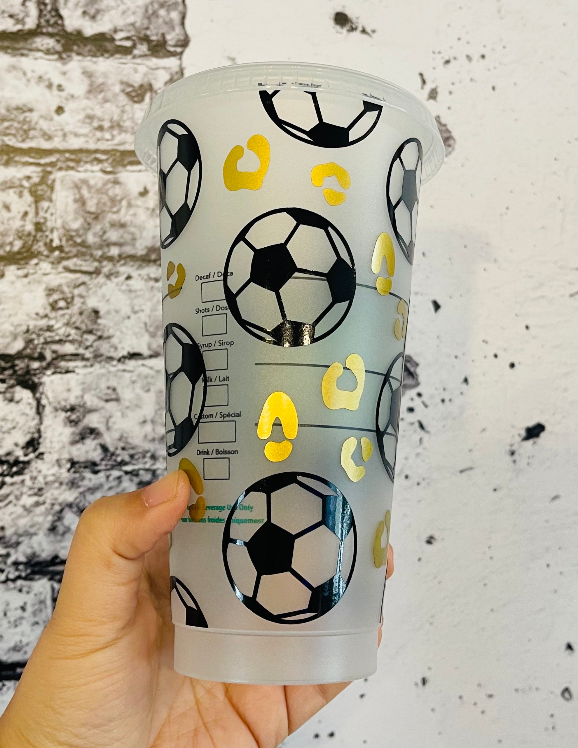 Leopard Soccer Mom full wrap Starbucks cup reusable cup